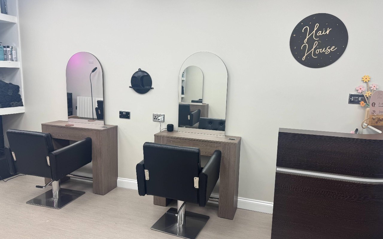 Hair House Bingley salon interior with product shelves